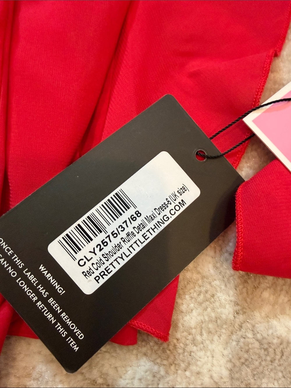 PrettyLittleThing Red Ruffle Maxi Dress - Picture 10 of 10